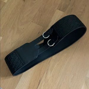 Cole Haan Black Woven Wide Belt